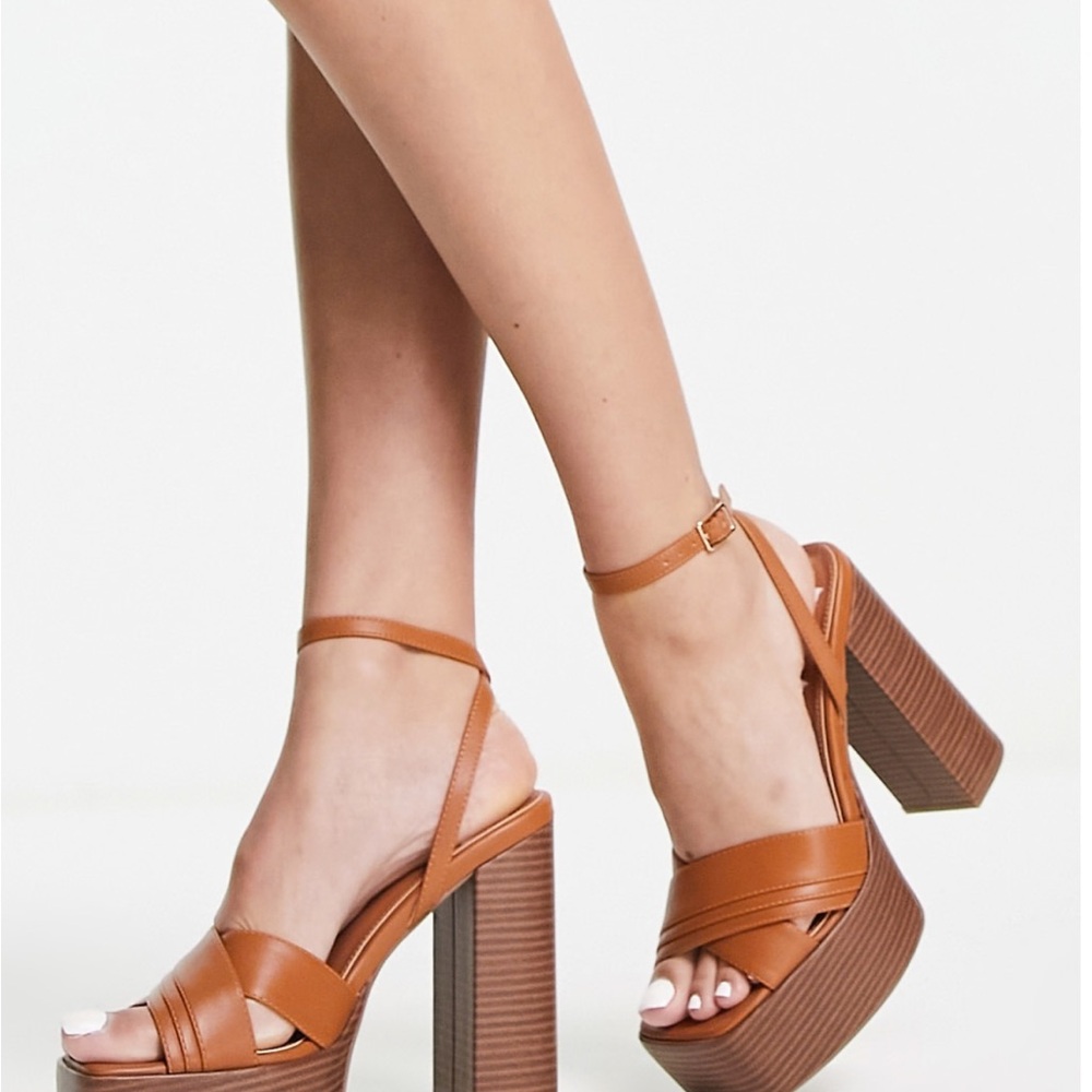 ASOS Tan Platform Heels- Never Worn